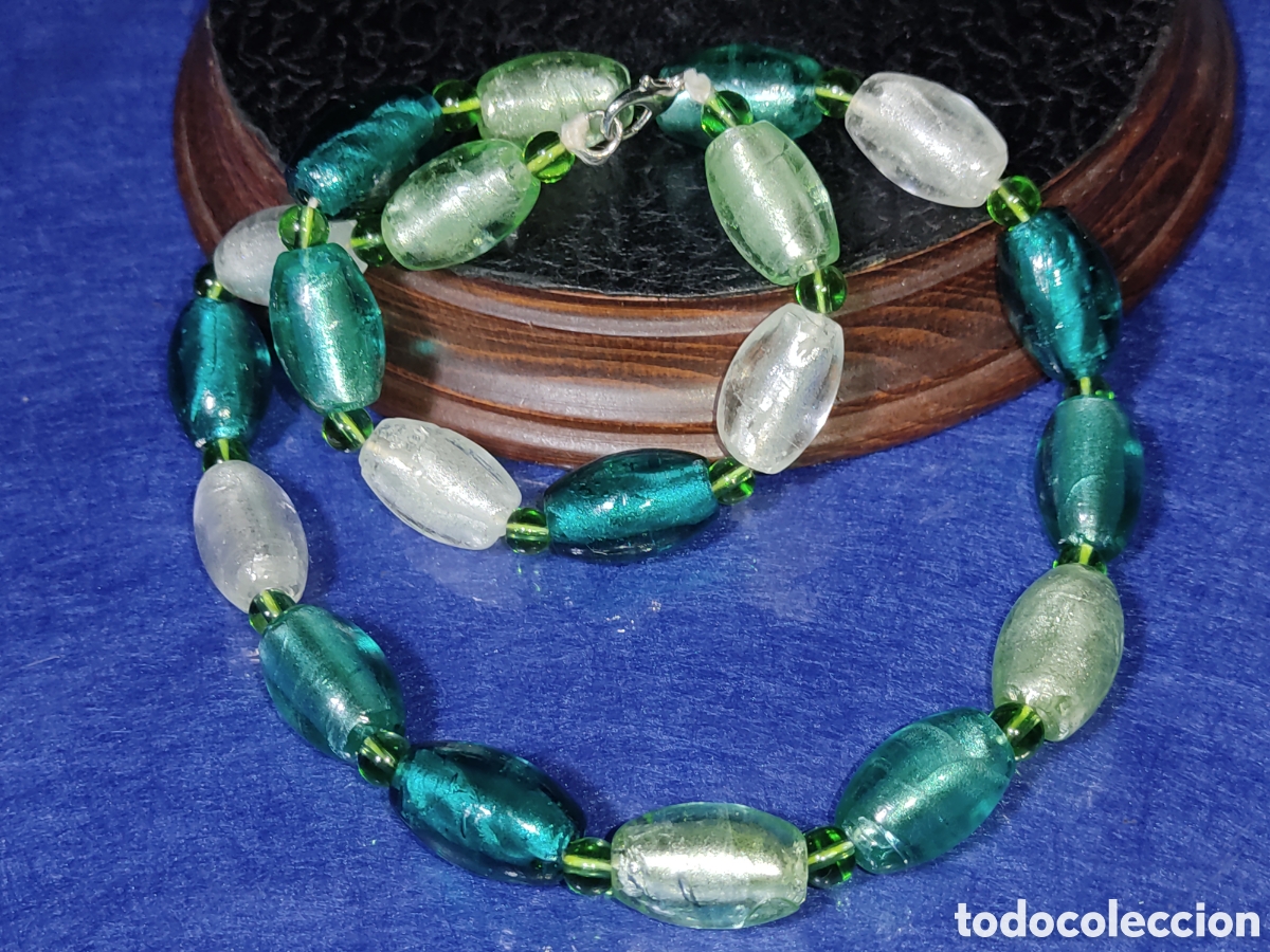 Joyeria: Collar de barriles de cristal de Murano.Vintage. - Foto 5