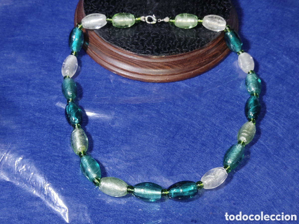 Joyeria: Collar de barriles de cristal de Murano.Vintage. - Foto 1