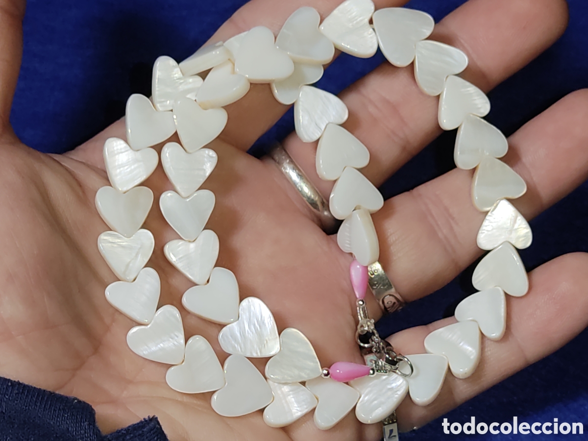 Joyeria: Collar,gargantilla de corazones de n&aacute;car. - Foto 4