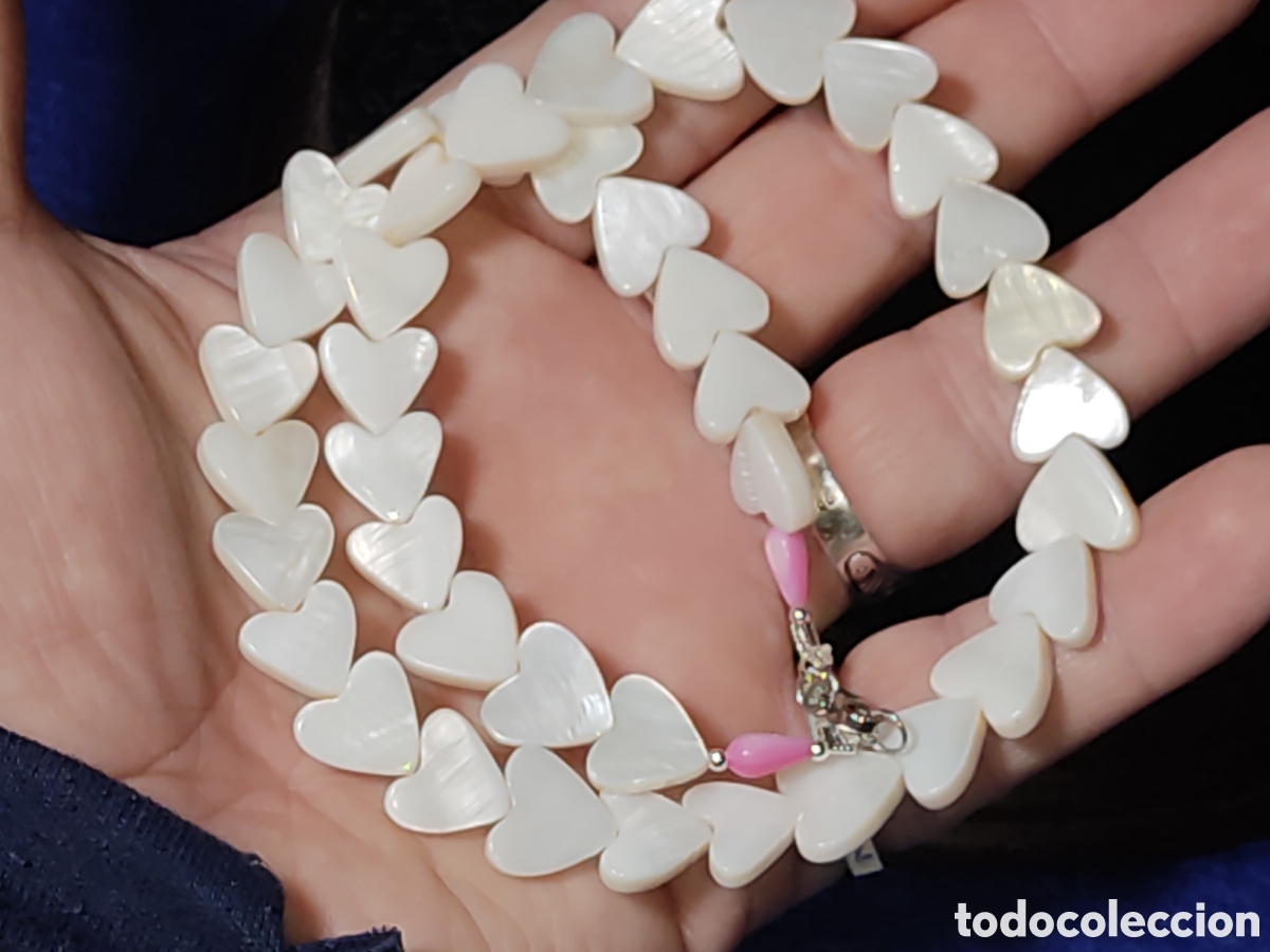 Joyeria: Collar,gargantilla de corazones de n&aacute;car. - Foto 5