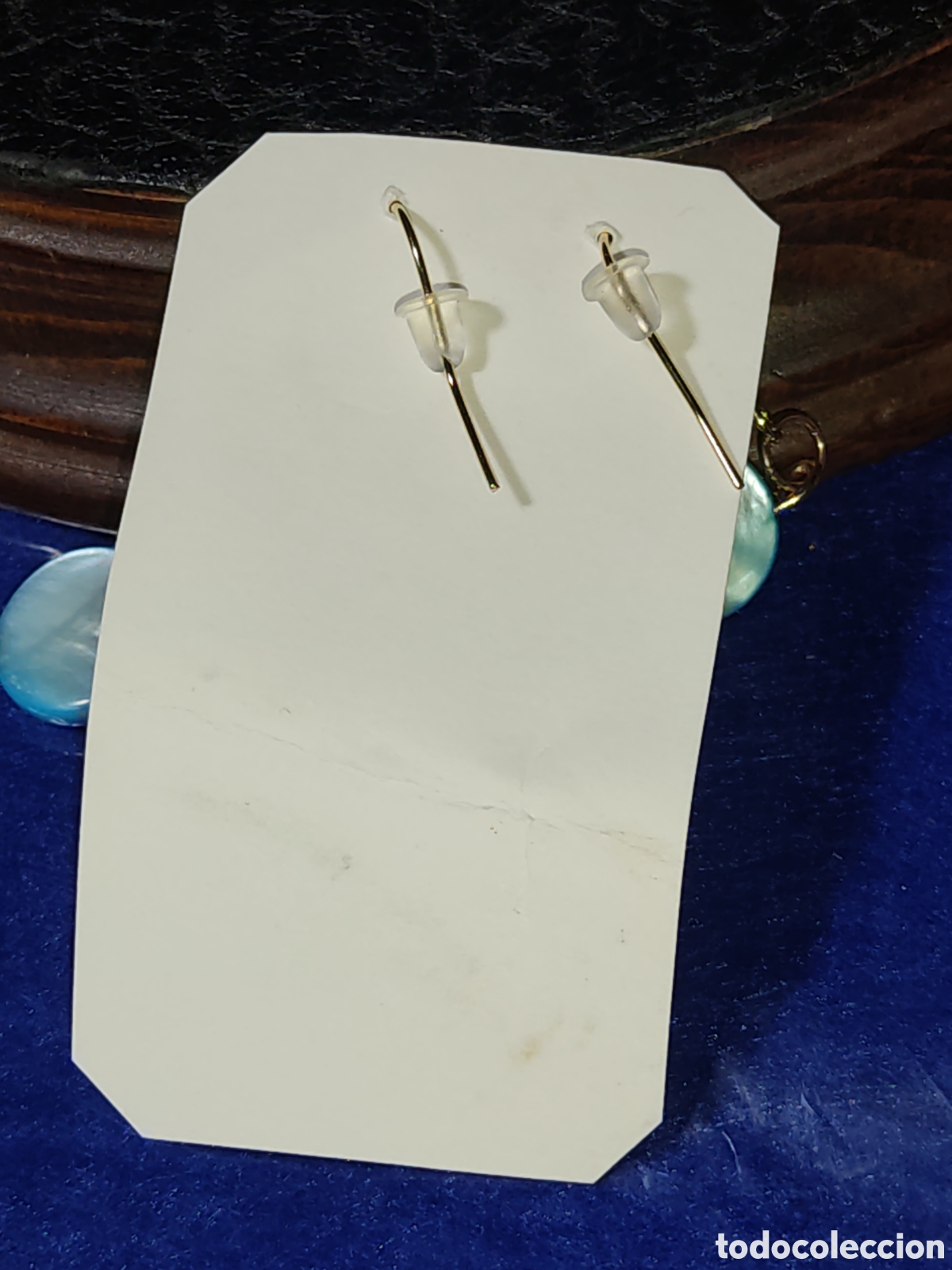 Joyeria: Pendientes de lentejas de n&aacute;car azul. - Foto 4