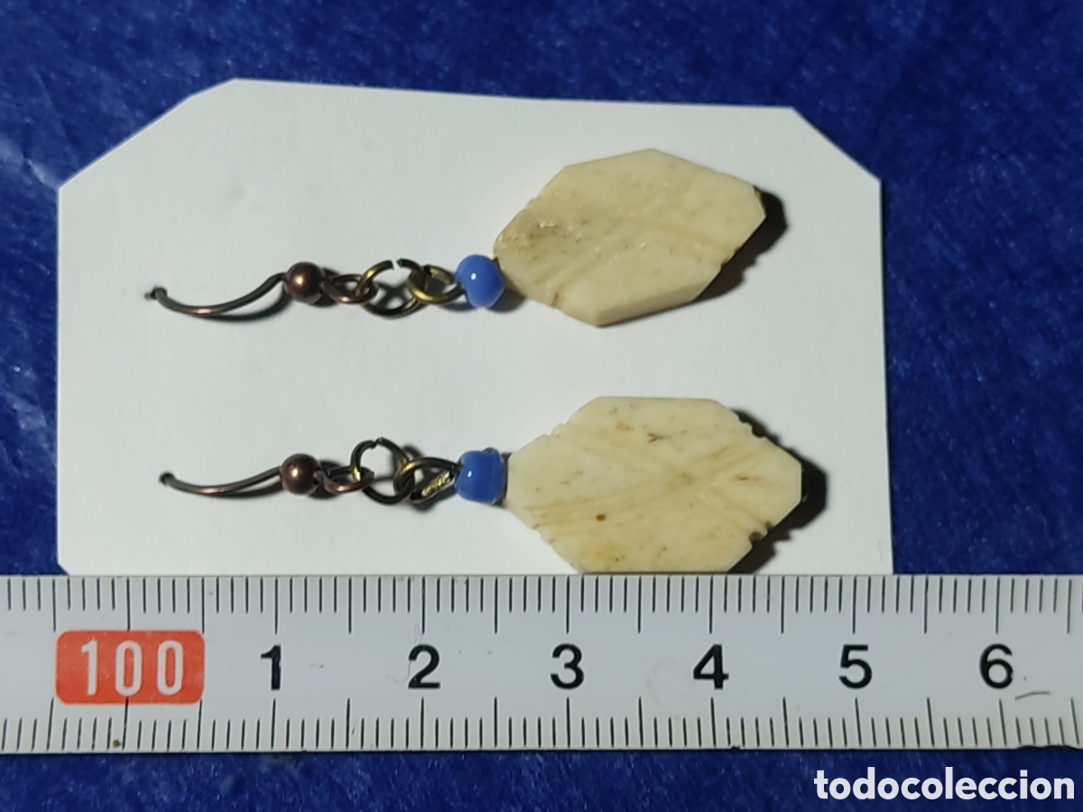 Joyeria: Pendientes de hueso.Vintage. - Foto 3