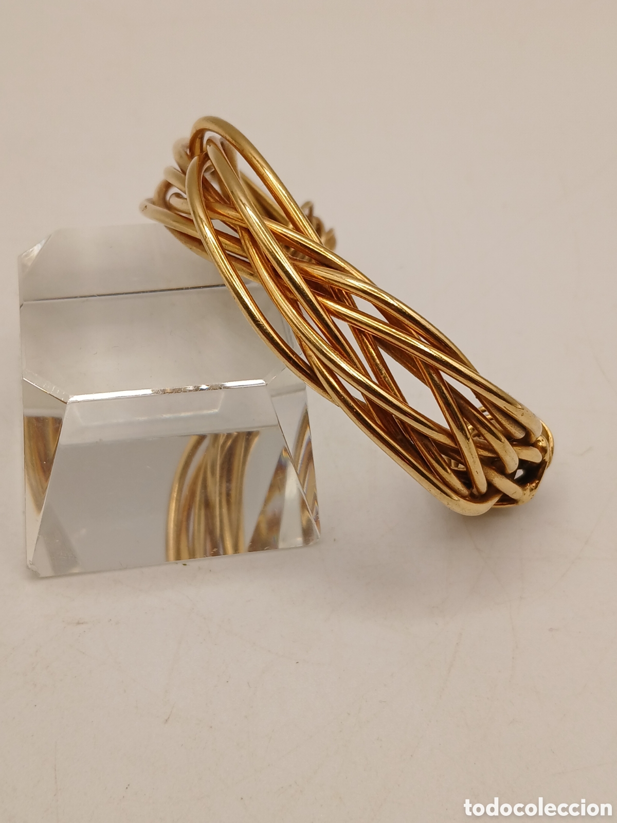 Joyeria: Pulsera brazalete lat&oacute;n chapado oro - Foto 4