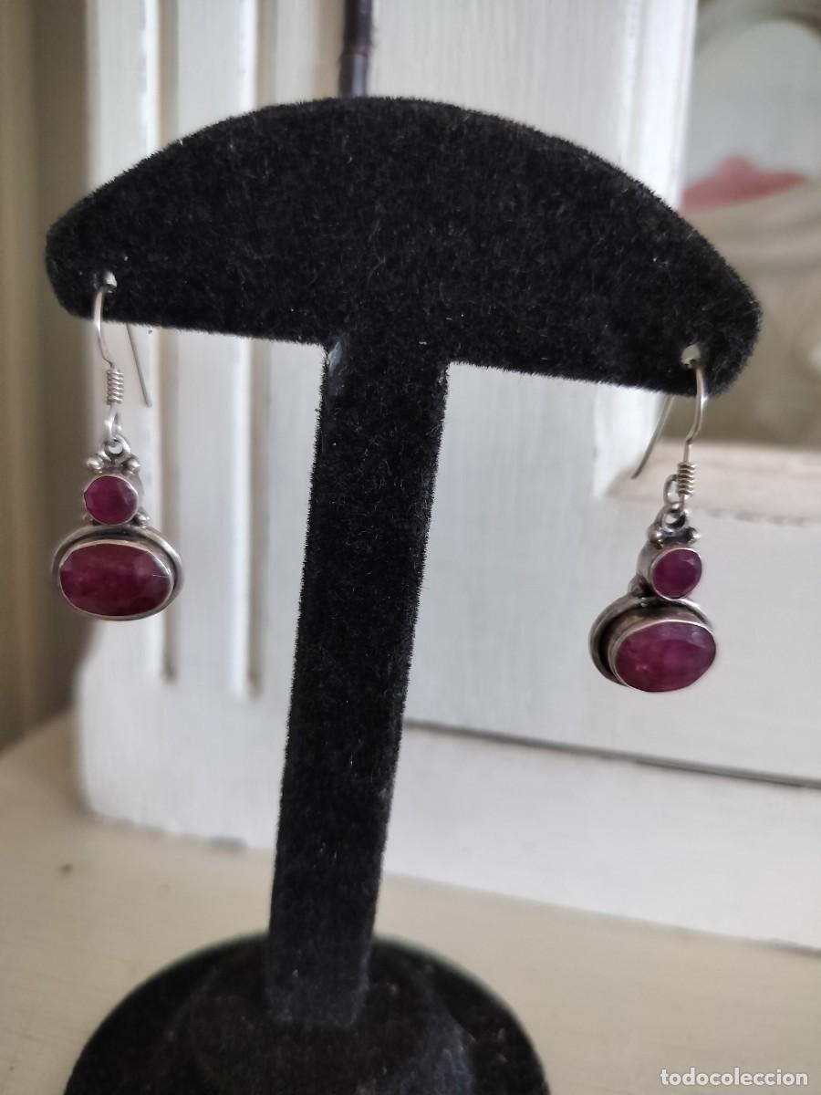 Joyeria: Pendientes plata y rubies - Foto 1