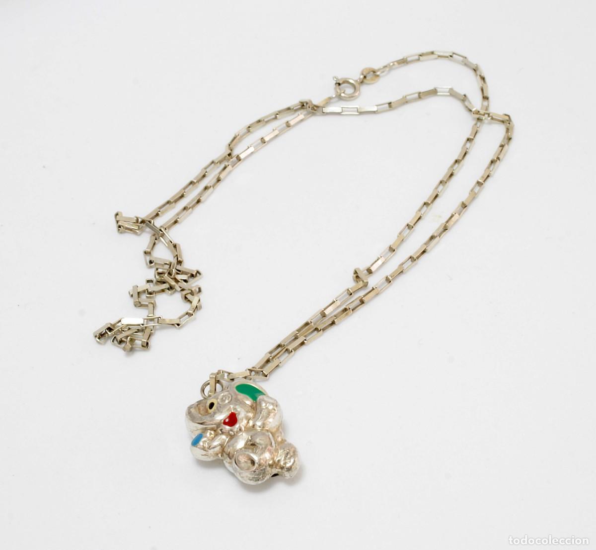 Joyeria: COLLAR CON FIGURA TRIDIMENSIONAL, CADENA Y ELEFANTE EN PLATA - Foto 1