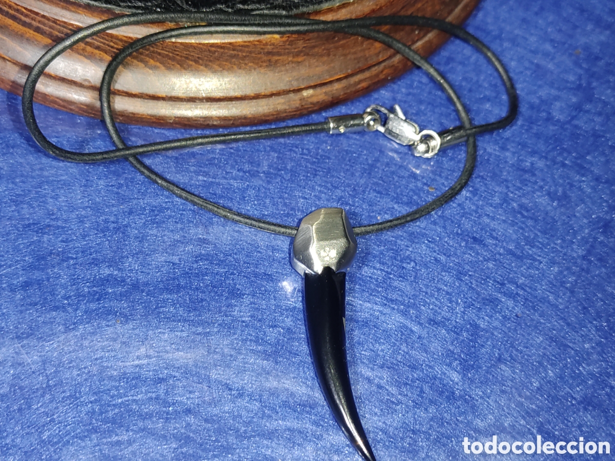 Joyeria: Colgante Colmillo Lotus con cord&oacute;n de caucho. - Foto 4
