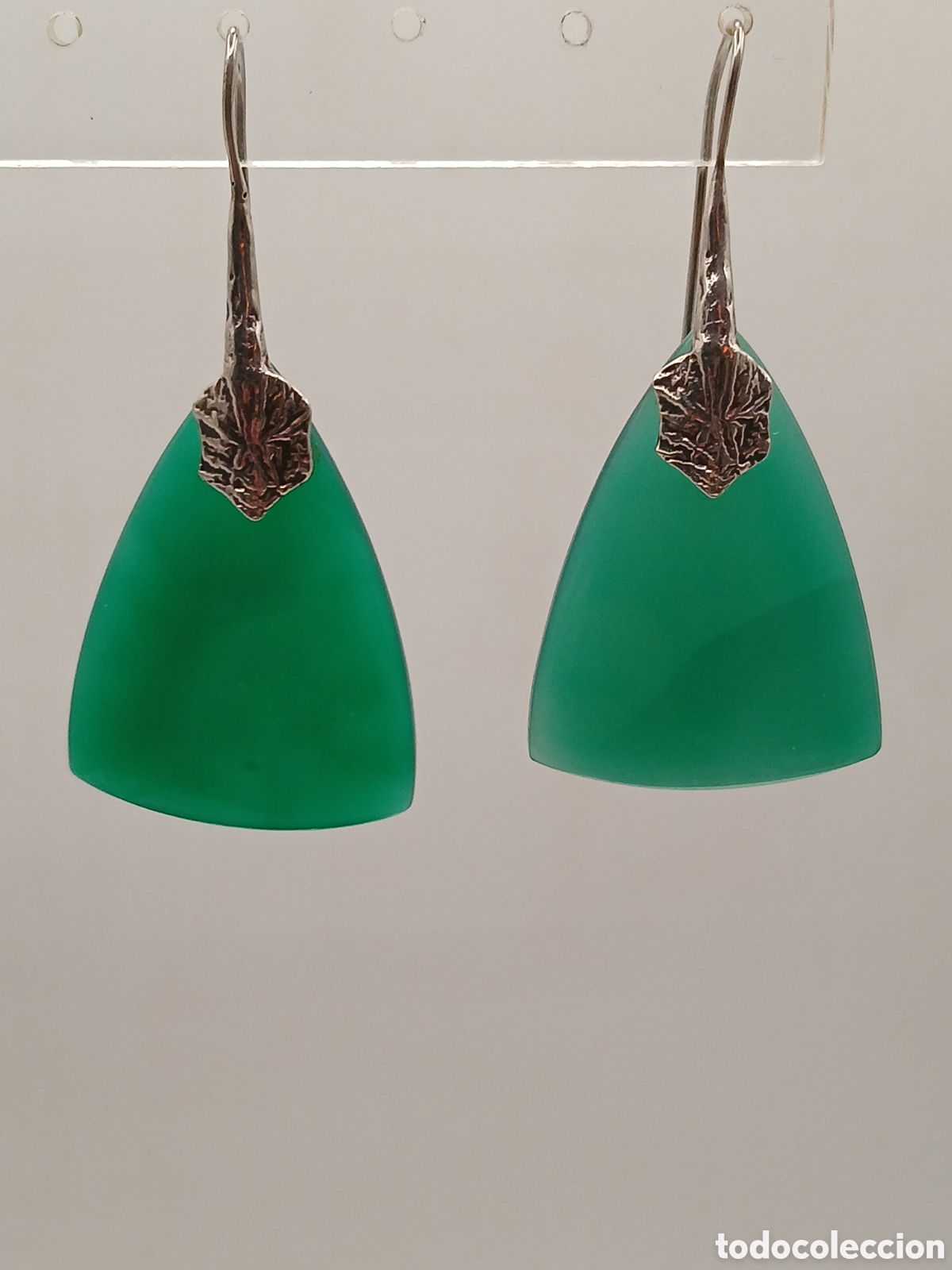 Joyeria: Pendientes plata 925mls y &aacute;gata verde - Foto 3