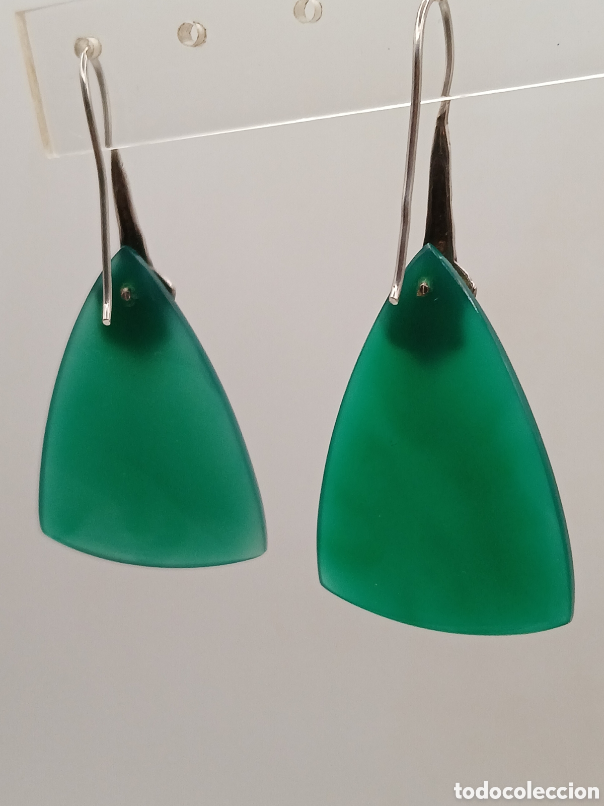 Joyeria: Pendientes plata 925mls y &aacute;gata verde - Foto 4