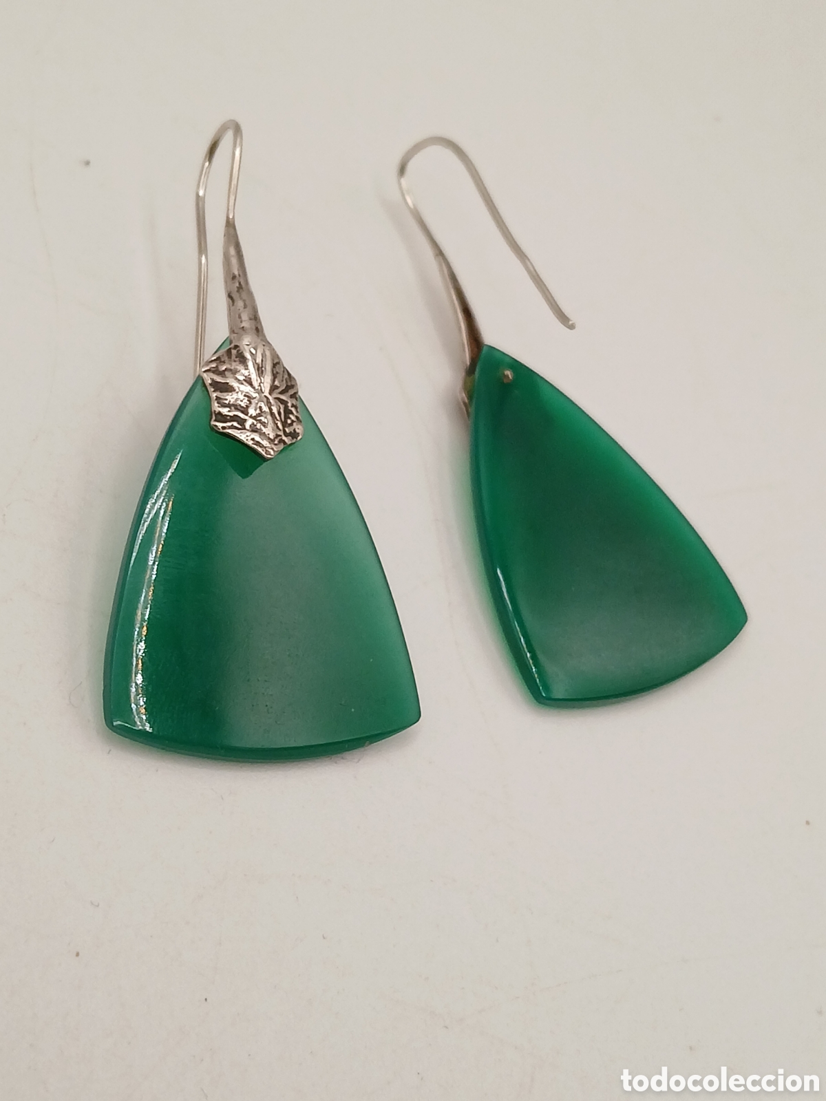 Joyeria: Pendientes plata 925mls y &aacute;gata verde - Foto 5