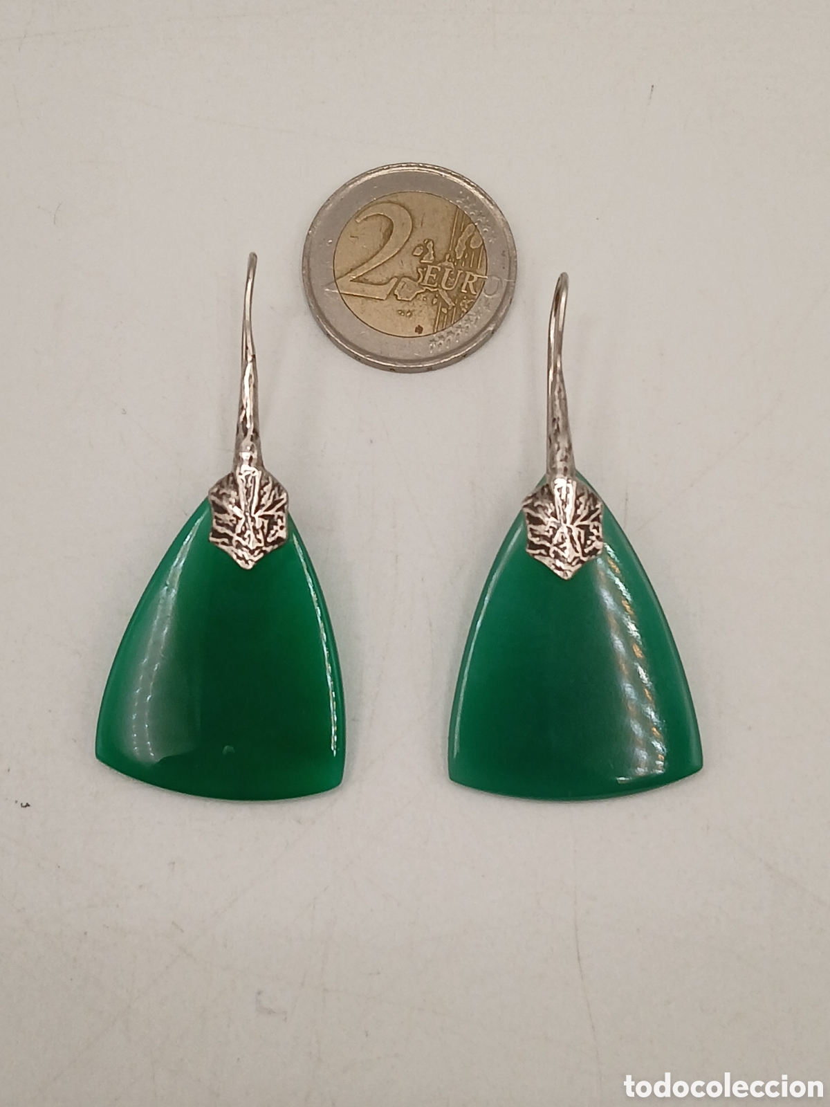 Joyeria: Pendientes plata 925mls y &aacute;gata verde - Foto 6