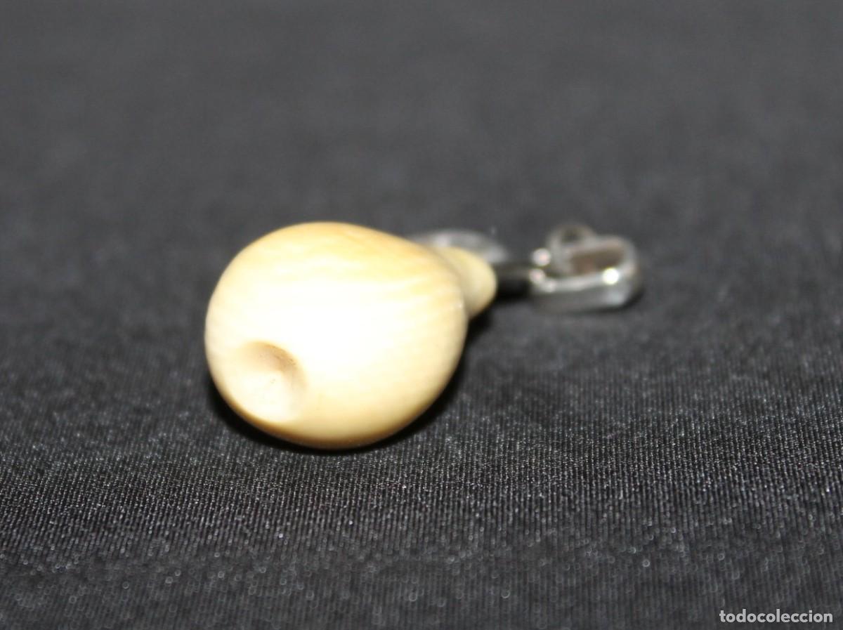 Joyeria: Antiguo colgante de plata y marfil en forma de pera. - Foto 4