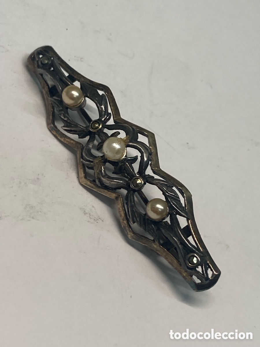 Joyeria: Broche de plata y perlas B164 - Foto 1