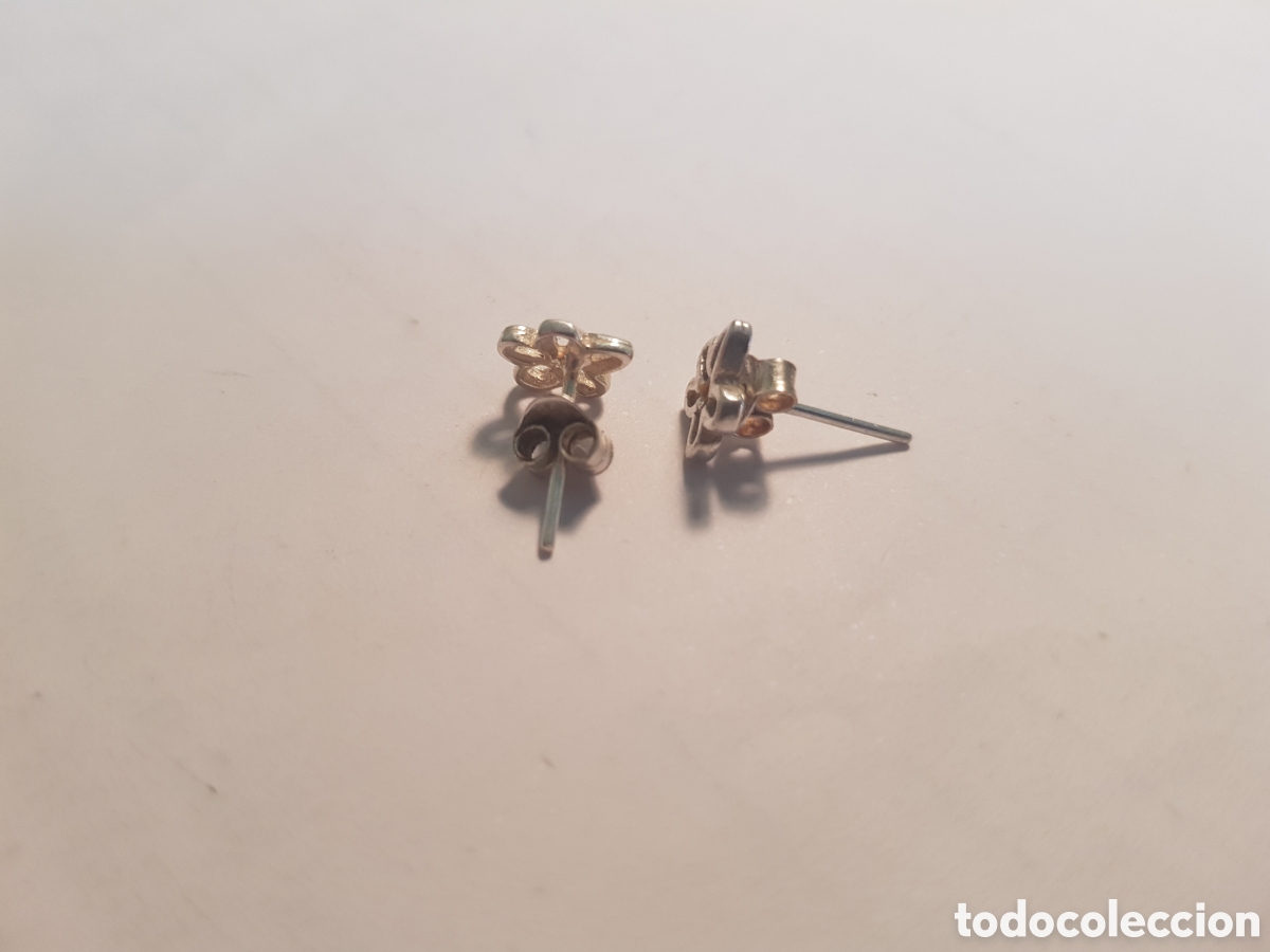 Joyeria: #983 Pendientes flor plata de ley 925 0,7cm - Foto 2