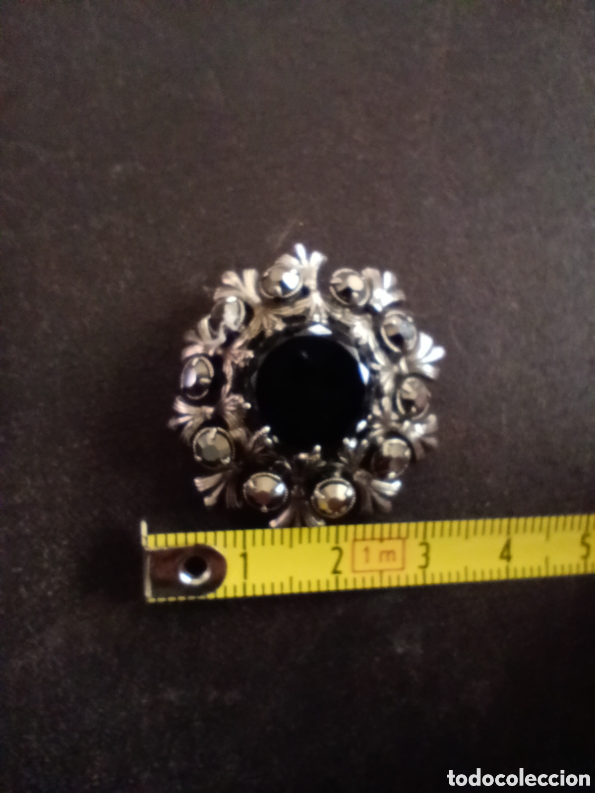 Joyeria: BROCHE ANTIGUO CON PIEDRA NEGRA - Foto 3
