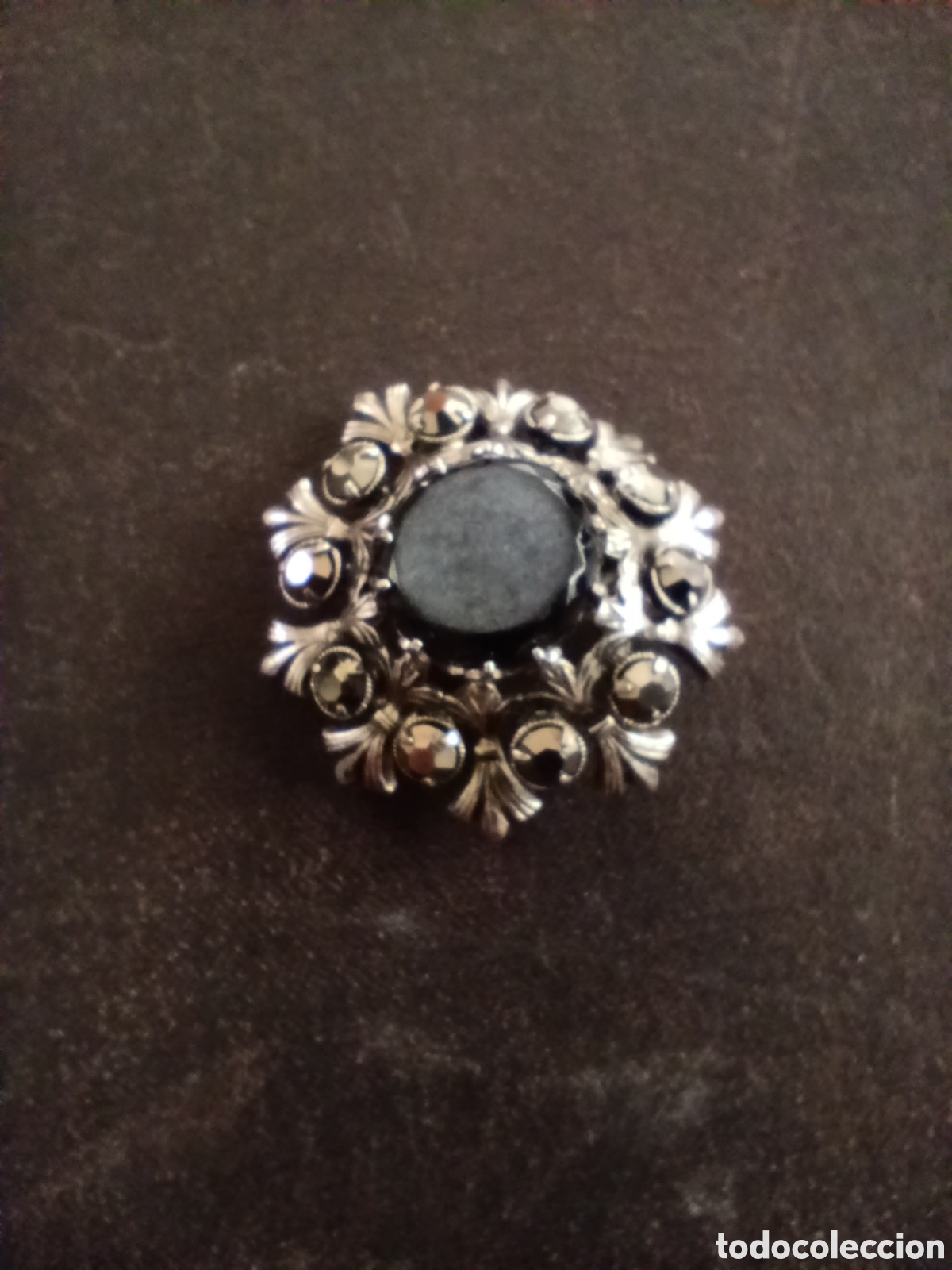 Joyeria: BROCHE ANTIGUO CON PIEDRA NEGRA - Foto 1