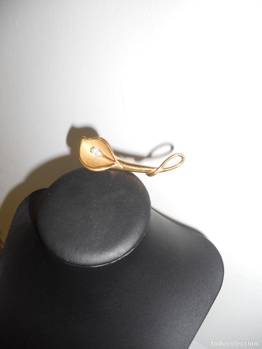Joyeria: ANTIGUO BROCHE TIPO FLOR DORADO - Foto 6