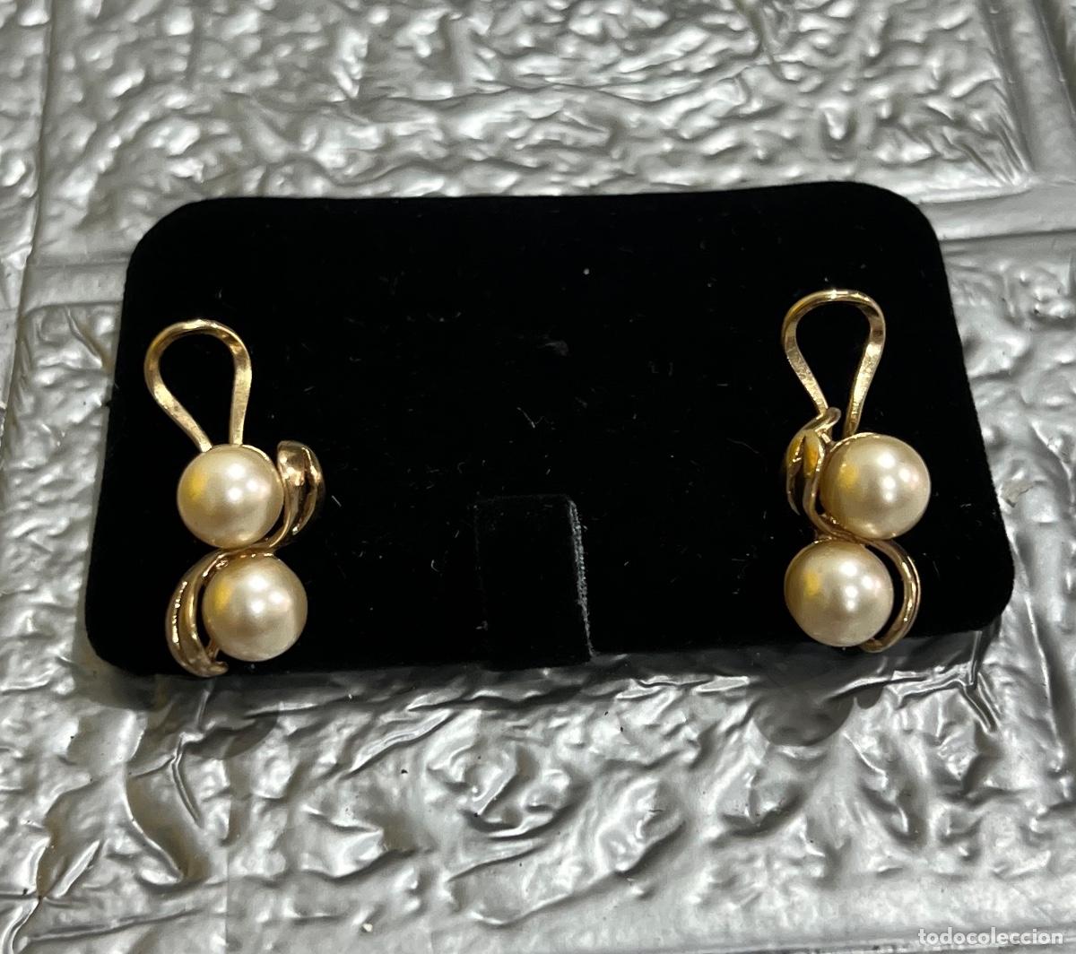 Joyeria: PENDIENTES DE PERLAS CON BA&Ntilde;O DE ORO - Foto 1