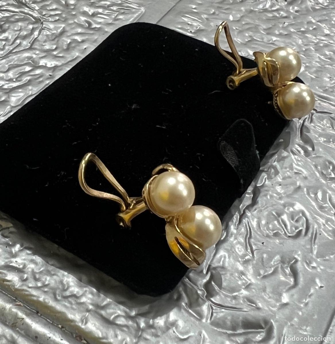 Joyeria: PENDIENTES DE PERLAS CON BA&Ntilde;O DE ORO - Foto 2