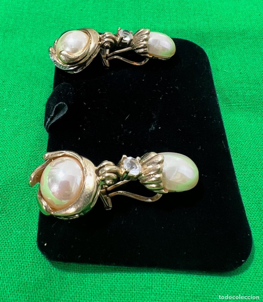 Joyeria: PENDIENTES EN ORO LAMINADO Y PERLAS - Foto 2