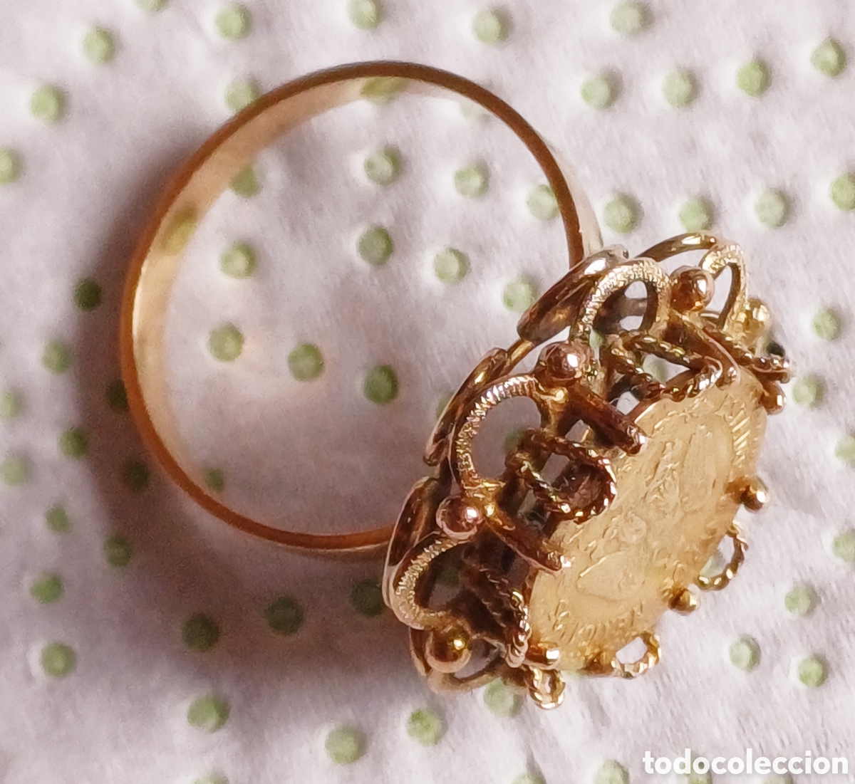 Joyeria: Sortija oro 21y 24 quilates moneda - Foto 3
