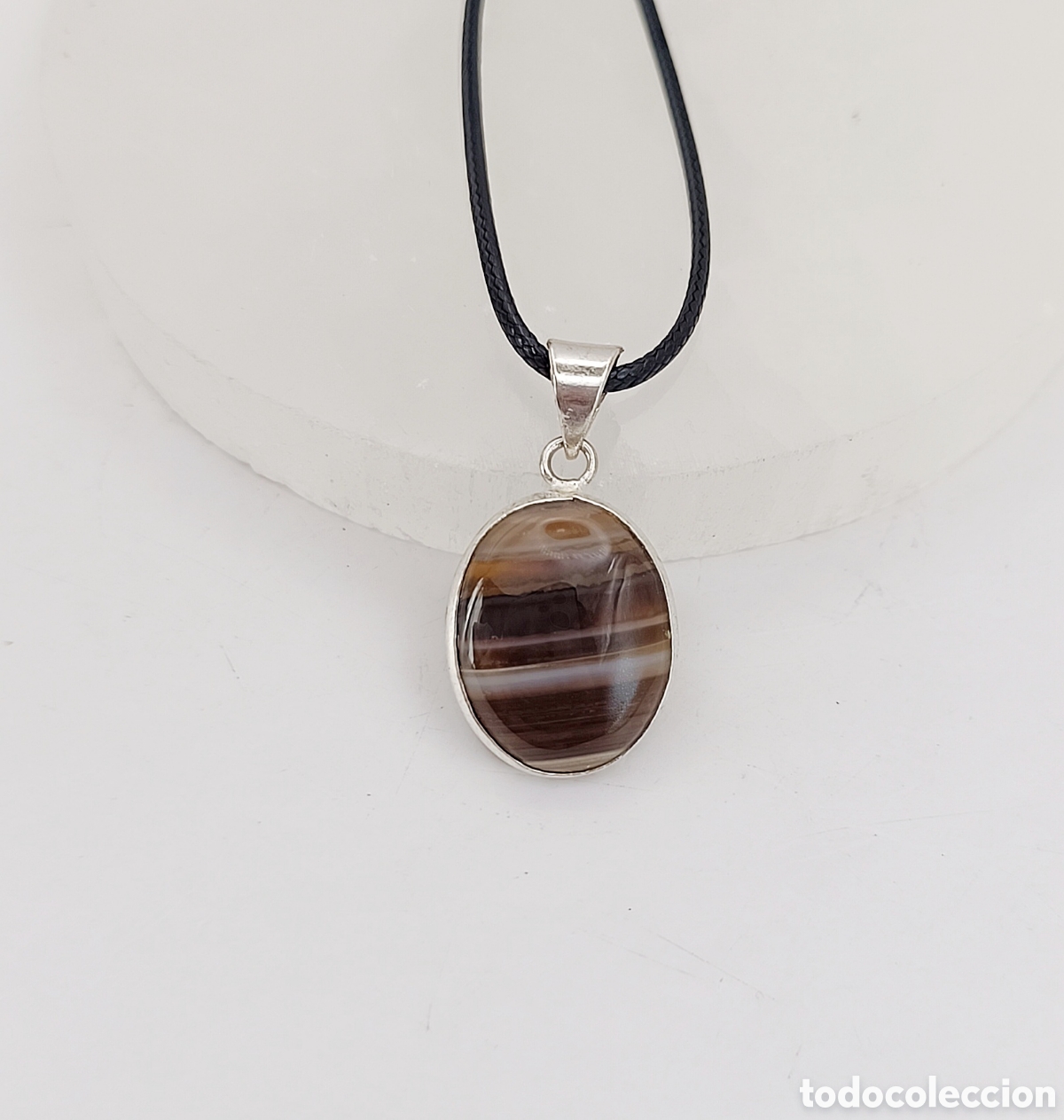 Joyeria: Hermoso collar de &aacute;gata marr&oacute;n - Foto 1