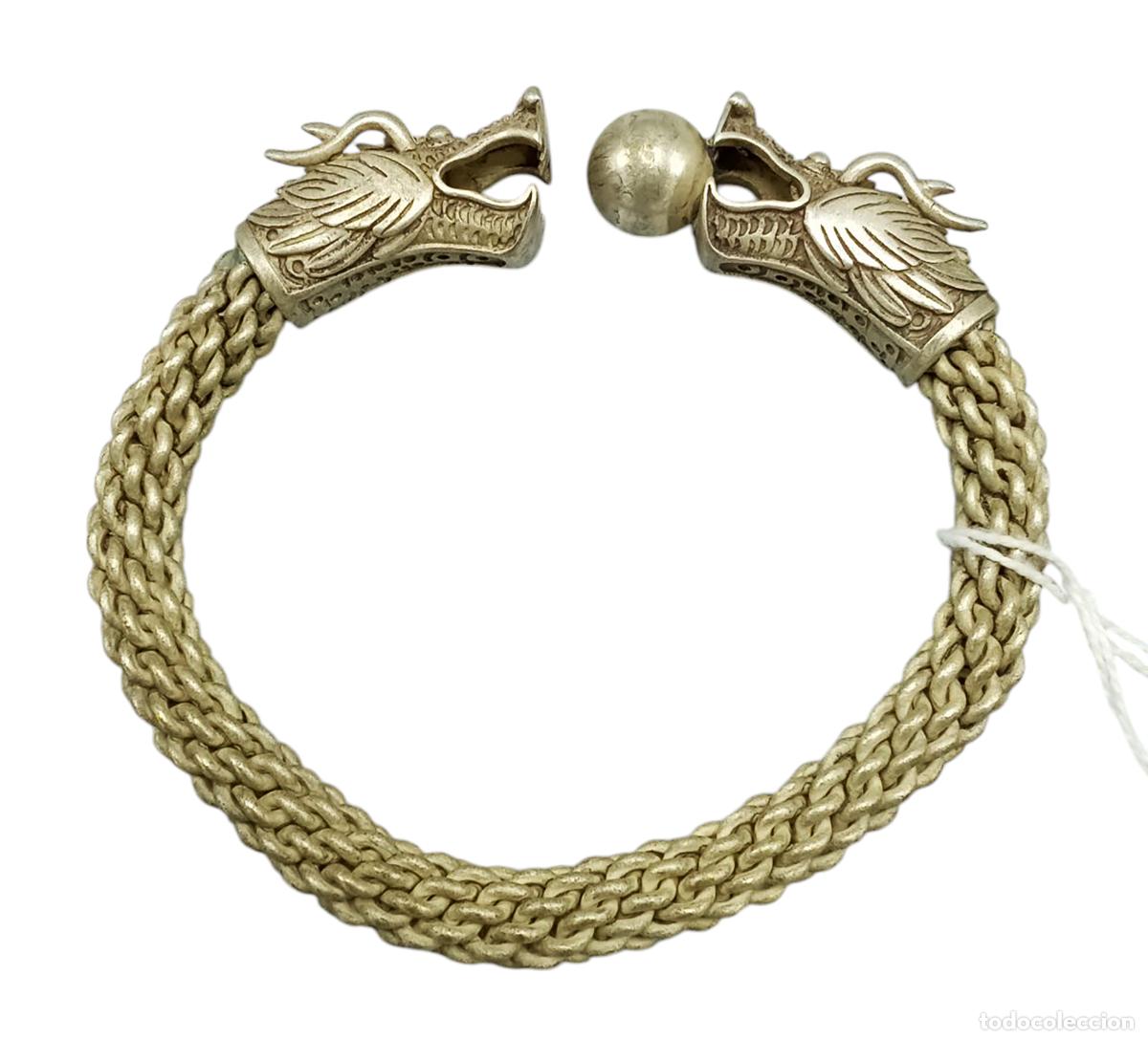 Joyeria: + BONITA PULSERA DE DRAGONES EN PLATA ENTRELAZADA - Foto 2