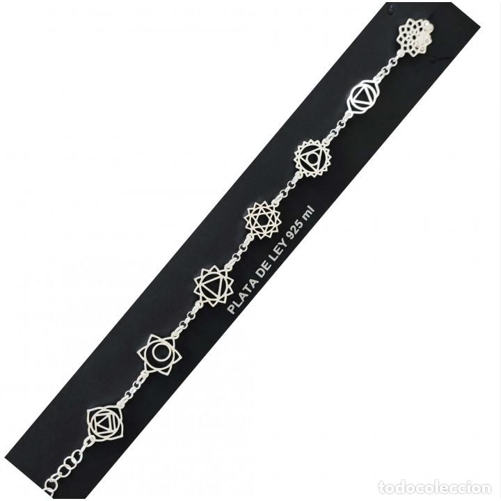 Joyeria: pulsera, collar, pendientes chakras en plata de ley ajustable - Foto 2