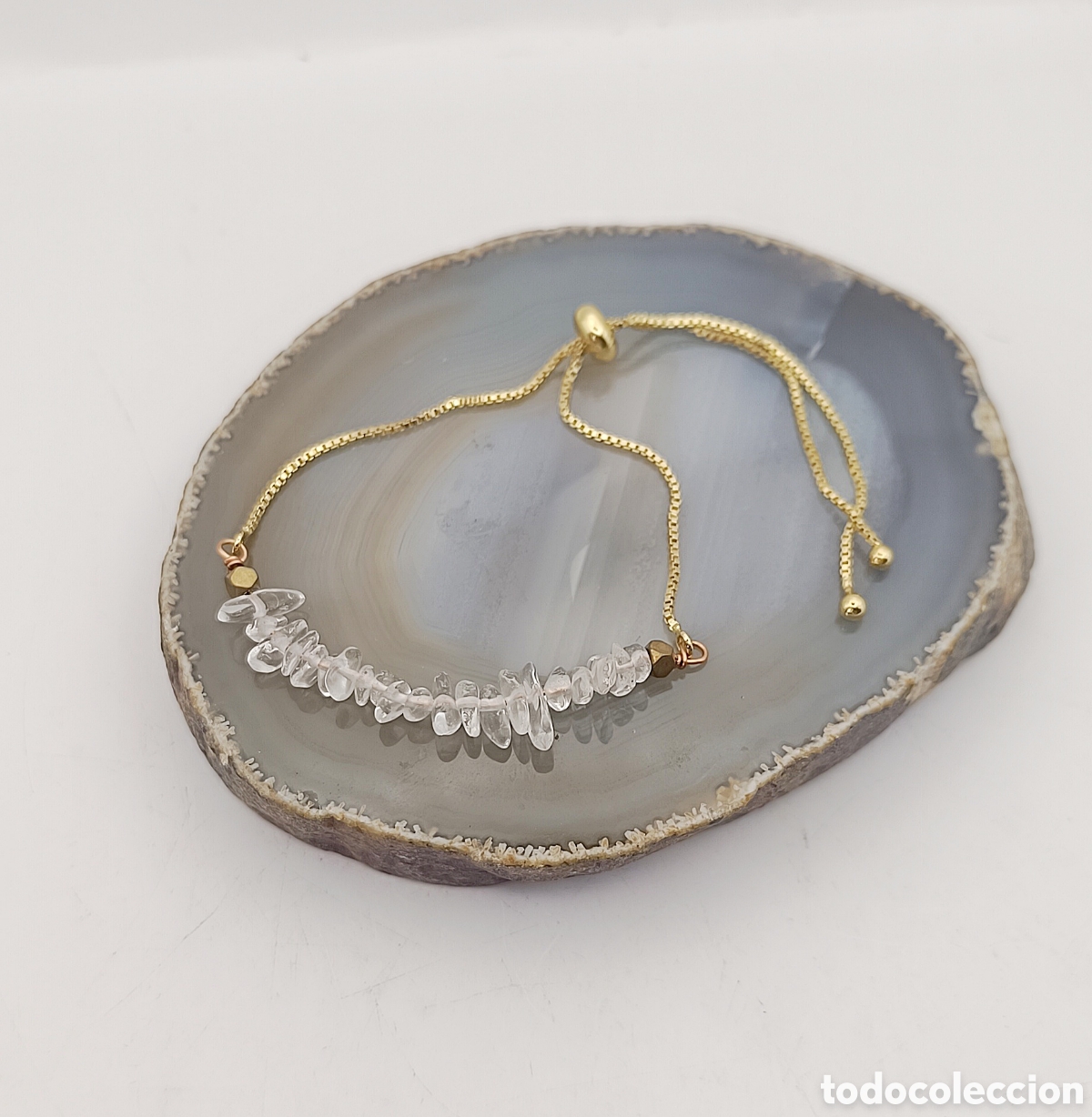 Joyeria: Pulsera de Cuarzo Cristal Ajustable de Acero Inoxidable - Foto 1