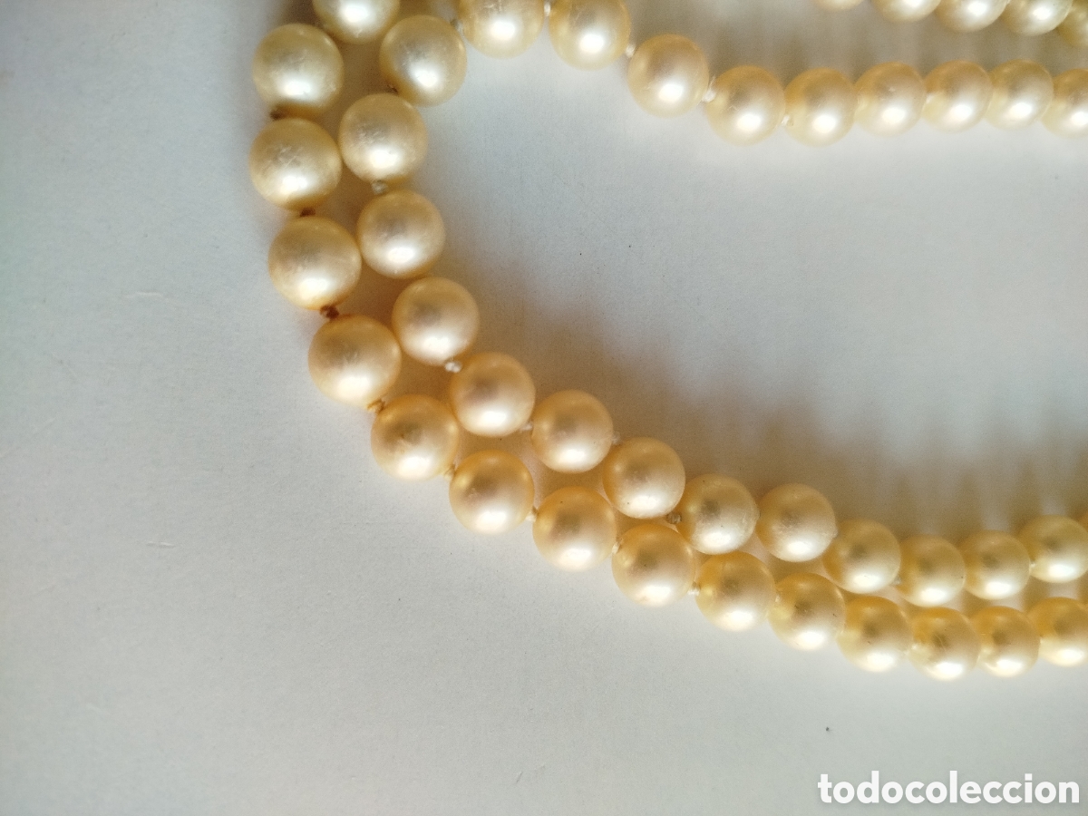 Joyeria: Antiguo collar de perlas con broche plateado. - Foto 3