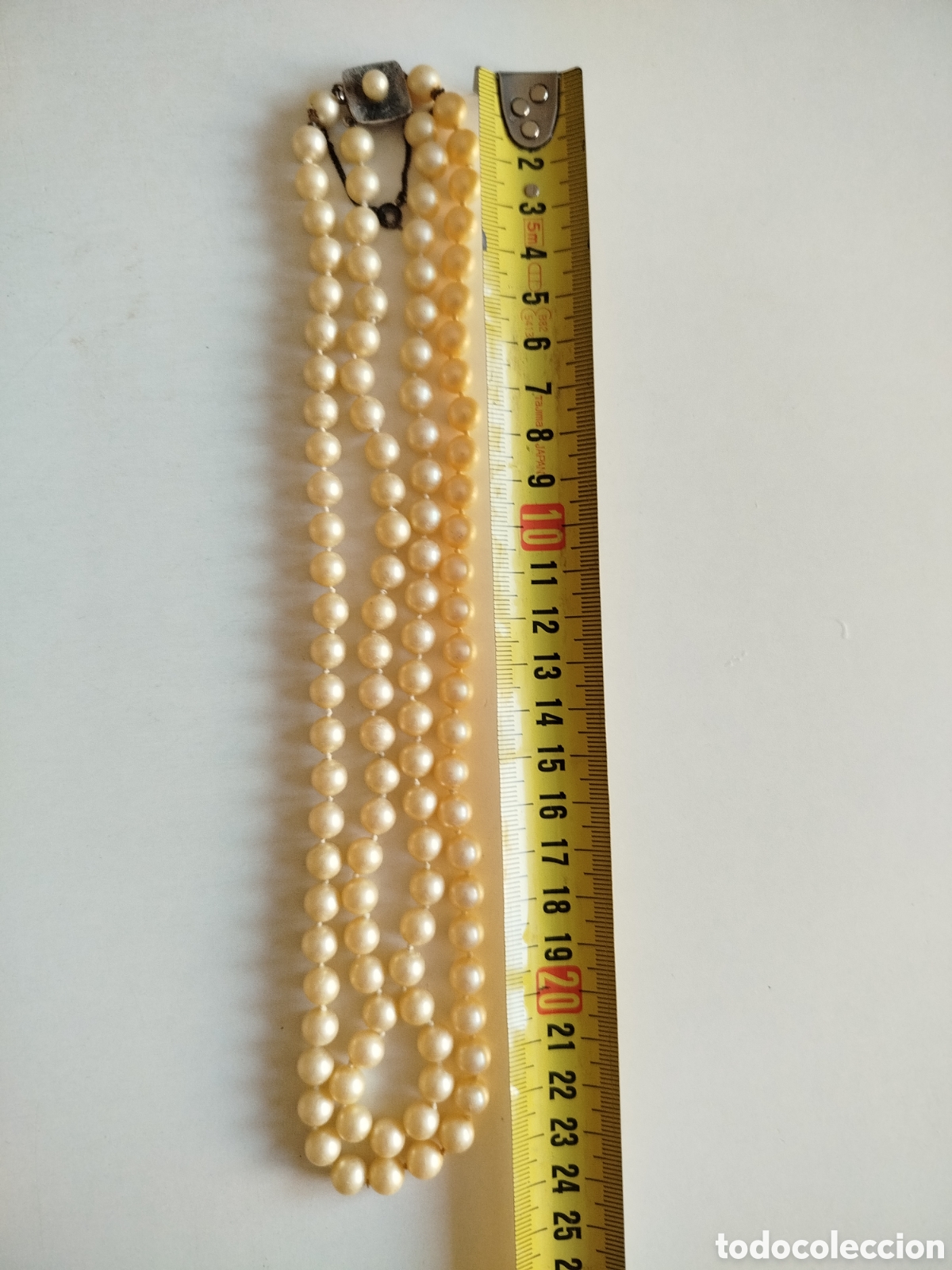 Joyeria: Antiguo collar de perlas con broche plateado. - Foto 6