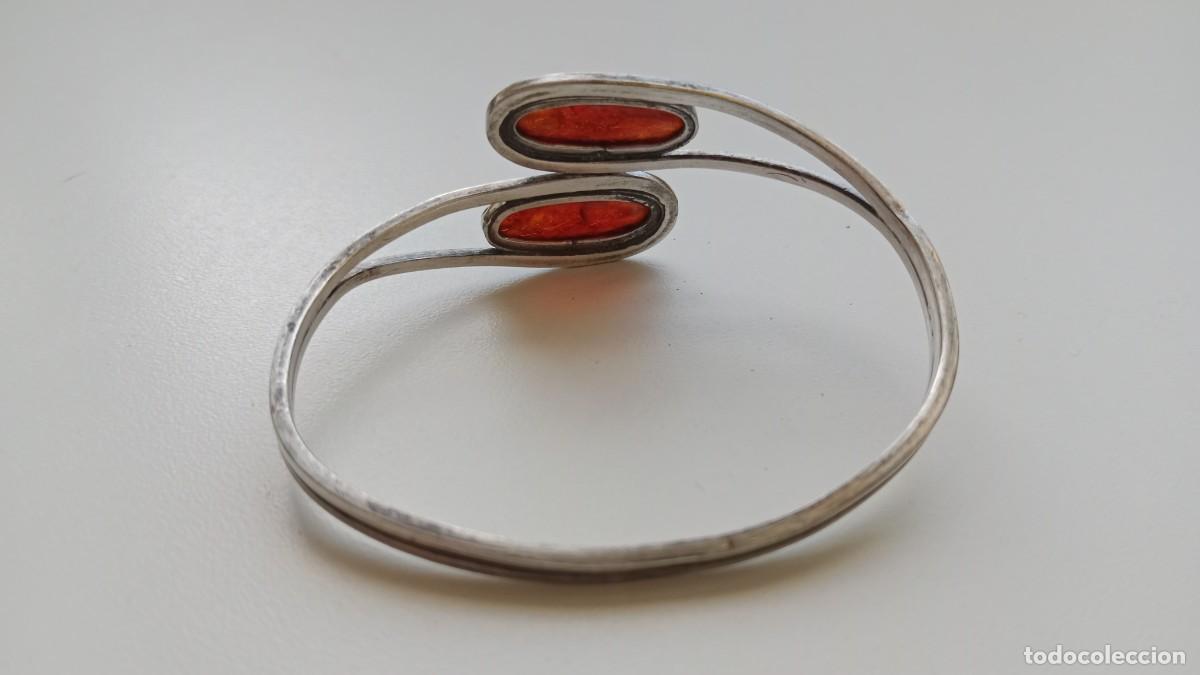 Joyeria: PULSERA VINTAGE DE PLATA DECORADA CON &Aacute;MBAR - Foto 4