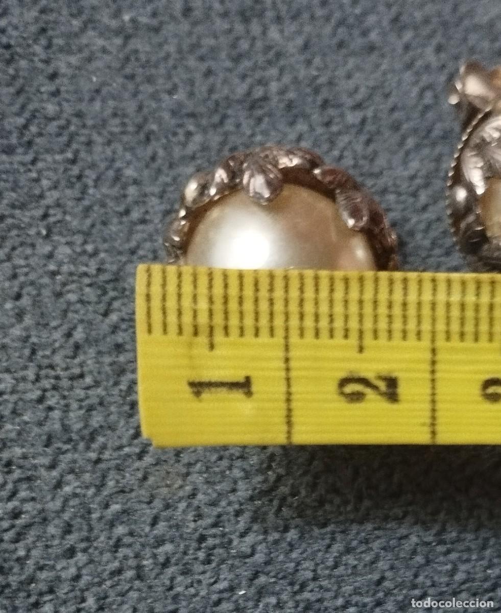 Joyeria: Antiguos pendientes de plata y gran perla - Foto 7