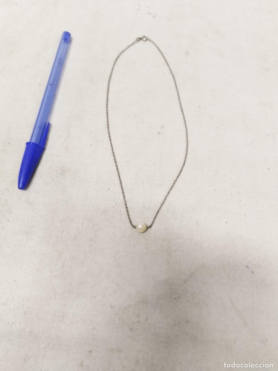 Joyeria: Antigua cadena, collar colgante, con perla. - Foto 1