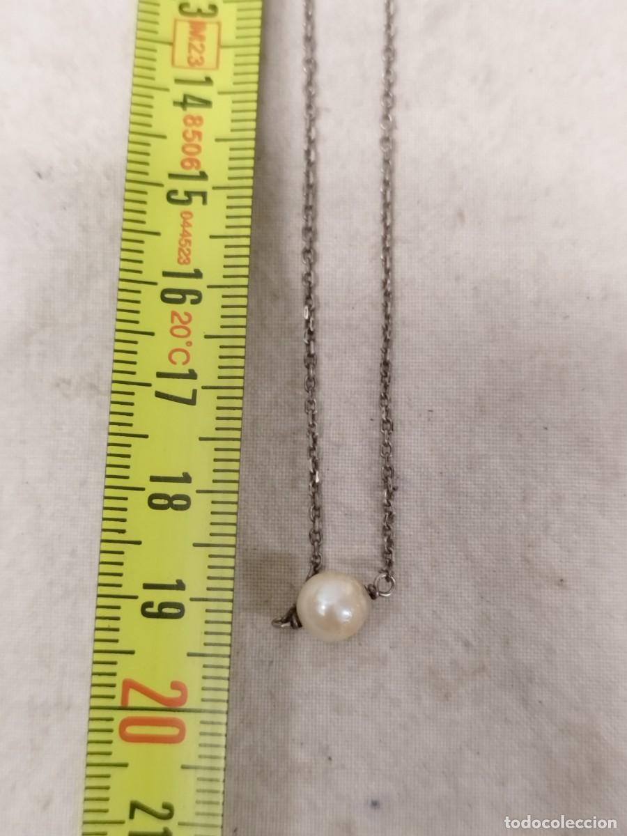 Joyeria: Antigua cadena, collar colgante, con perla. - Foto 5