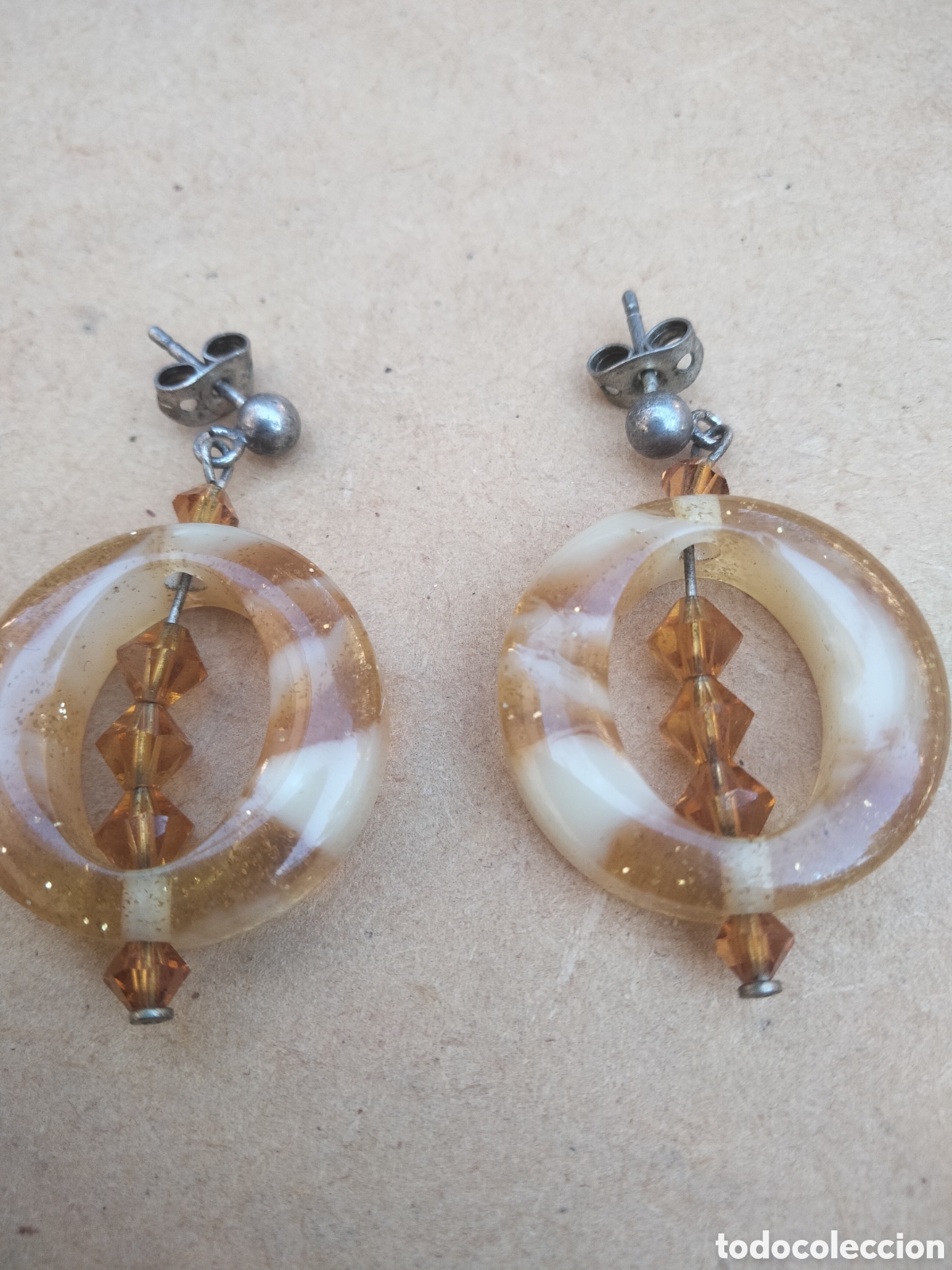 Joyeria: Antiguos pendientes en baquelita y plata - Foto 2