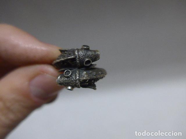 Joyeria: Antiguo anillo de plata de 2 peces, original - Foto 2