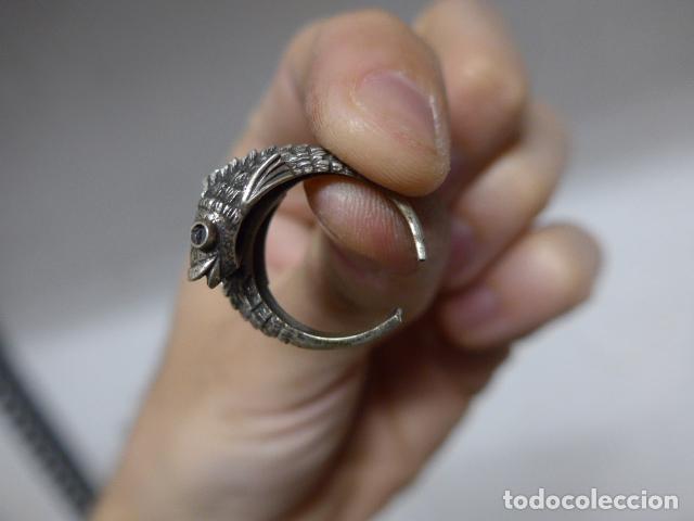 Joyeria: Antiguo anillo de plata de 2 peces, original - Foto 5