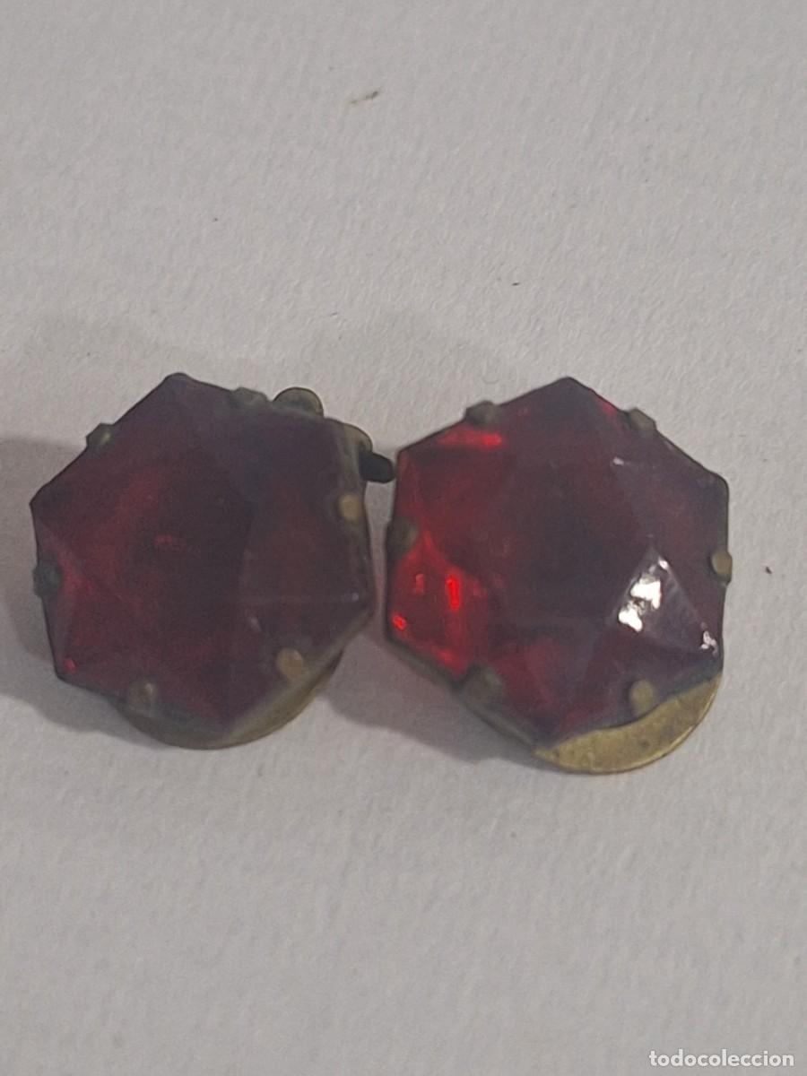 Joyeria: Antiguos pendientes de lat&oacute;n y piedras - Foto 7