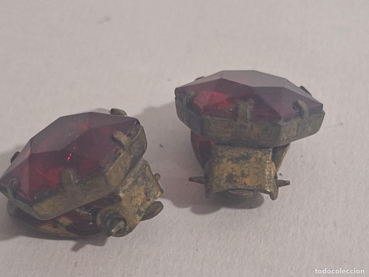 Joyeria: Antiguos pendientes de lat&oacute;n y piedras - Foto 8