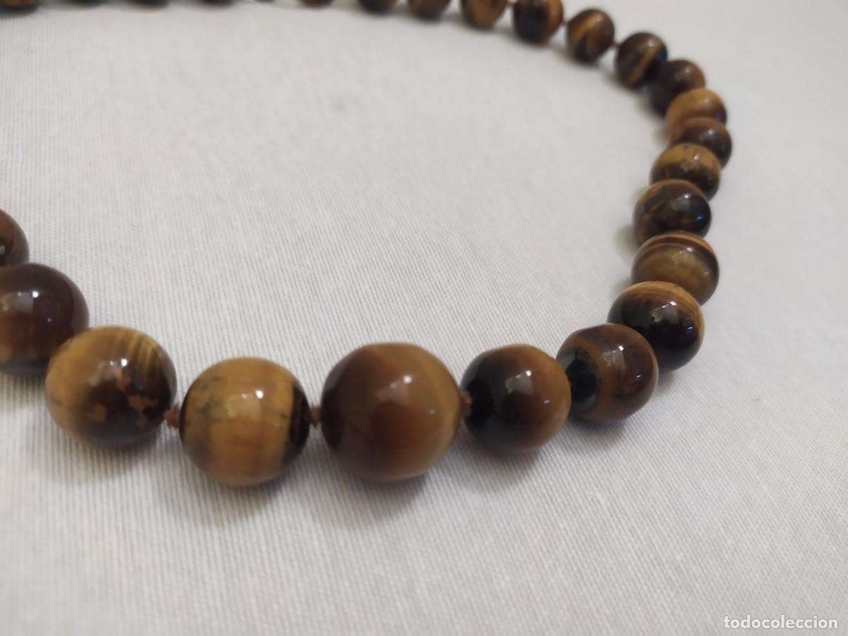 Joyeria: Collar de cuentas. Ojo de tigre. - Foto 3