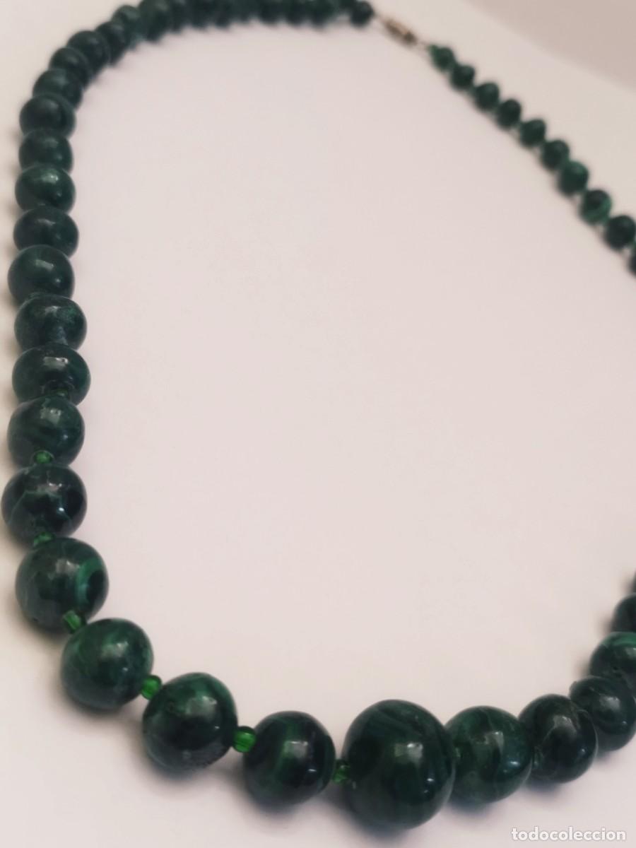 Joyeria: Collar de cuentas. Malaquita. 55cm - Foto 4