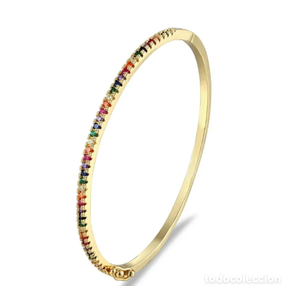 Joyeria: FANT&Aacute;STICA PULSERA ORO Y CIRCONITAS. REF S6 EOS PULSERAS - Foto 1
