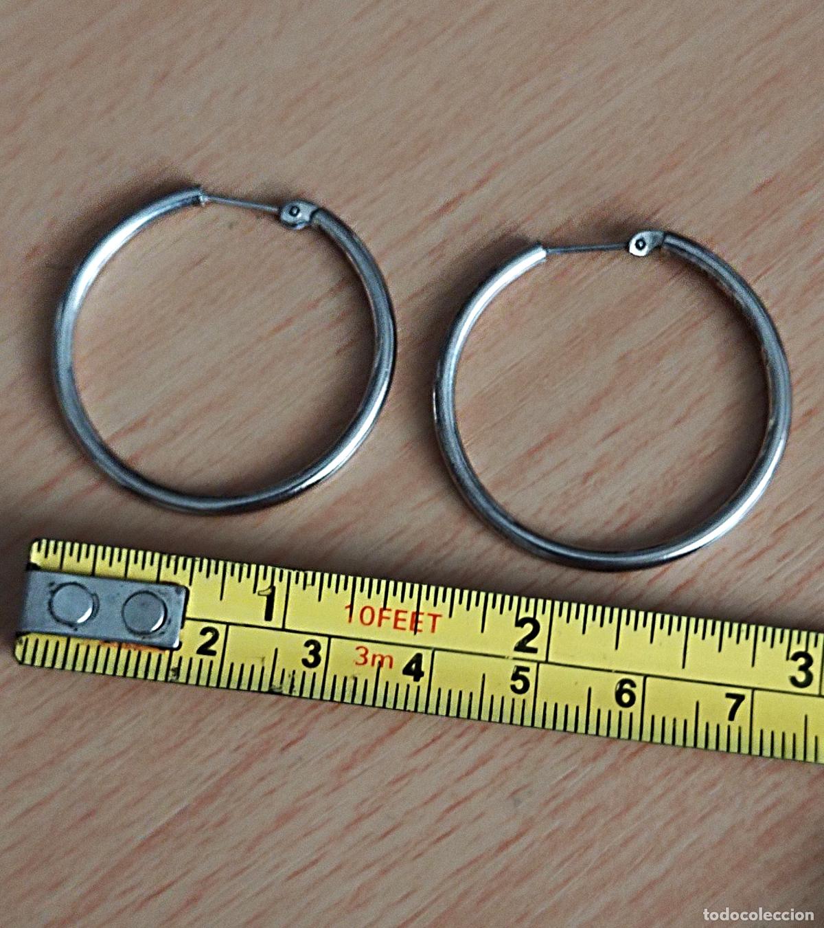 Joyeria: Pendientes de aro, plata de ley. - Foto 4
