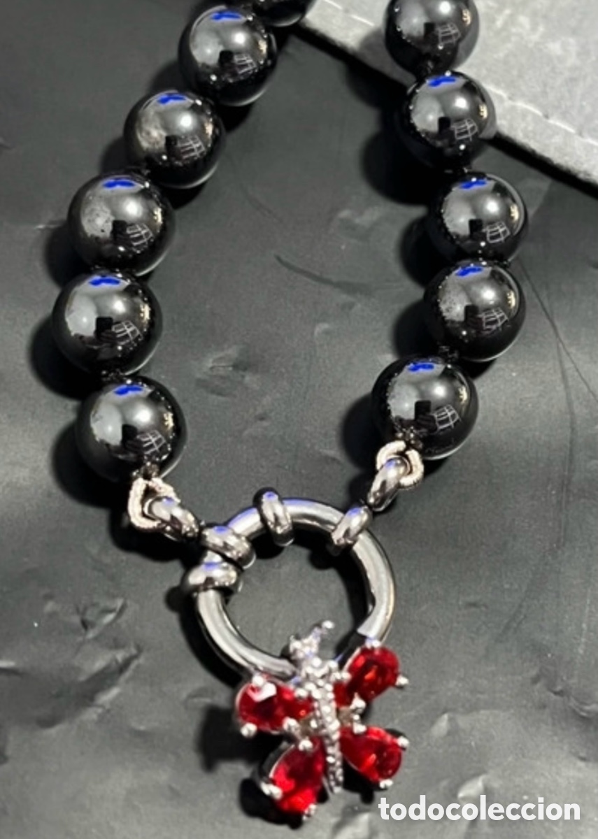 Joyeria: Collar de Hematites y broche de mariposa - Foto 3