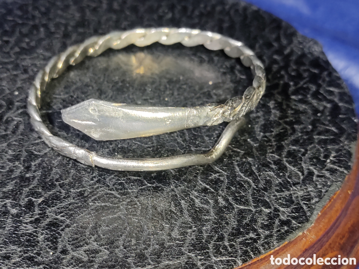 Joyeria: Pulsera serpiente de alpaca.Vintage. - Foto 2