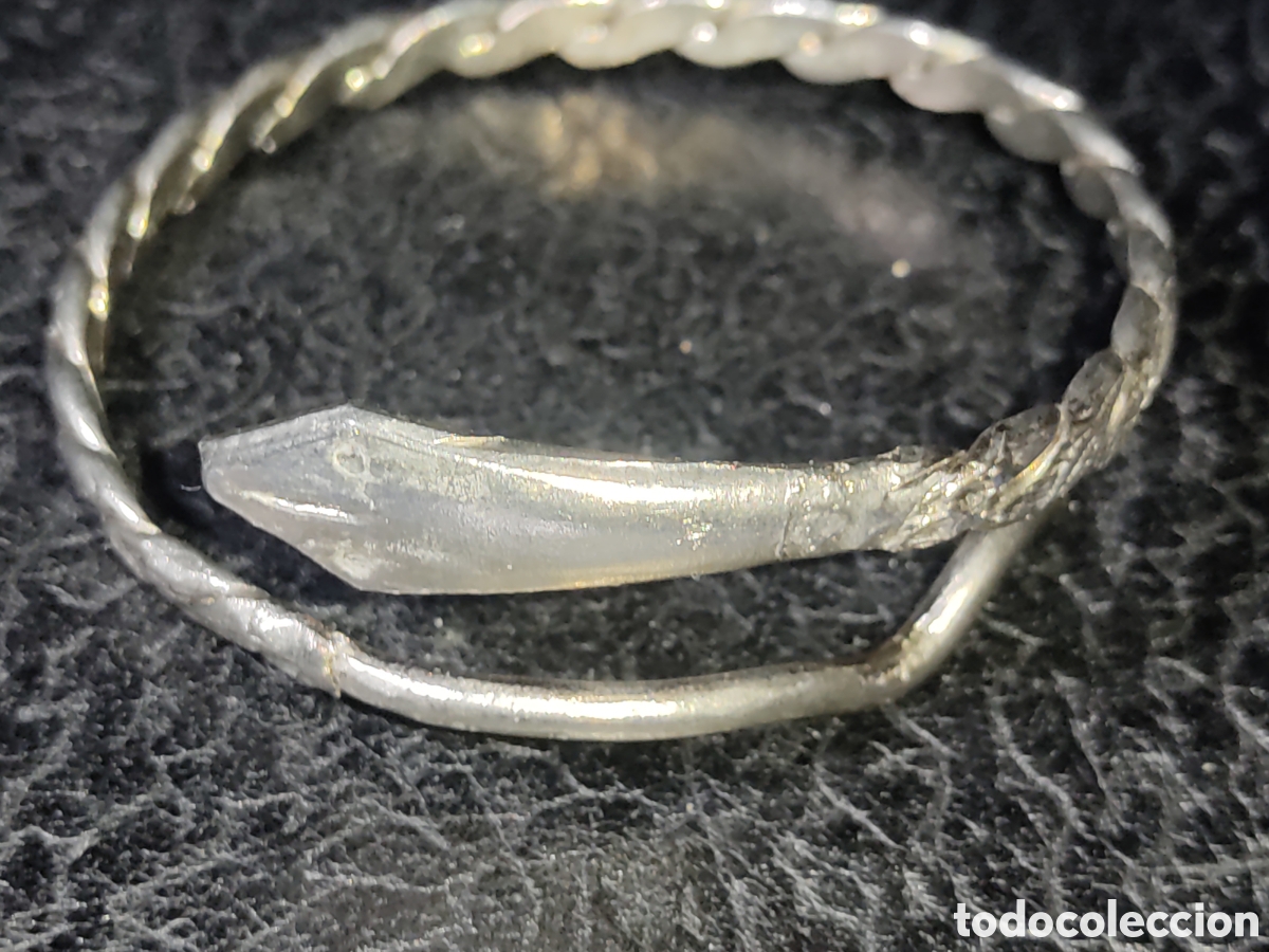Joyeria: Pulsera serpiente de alpaca.Vintage. - Foto 4