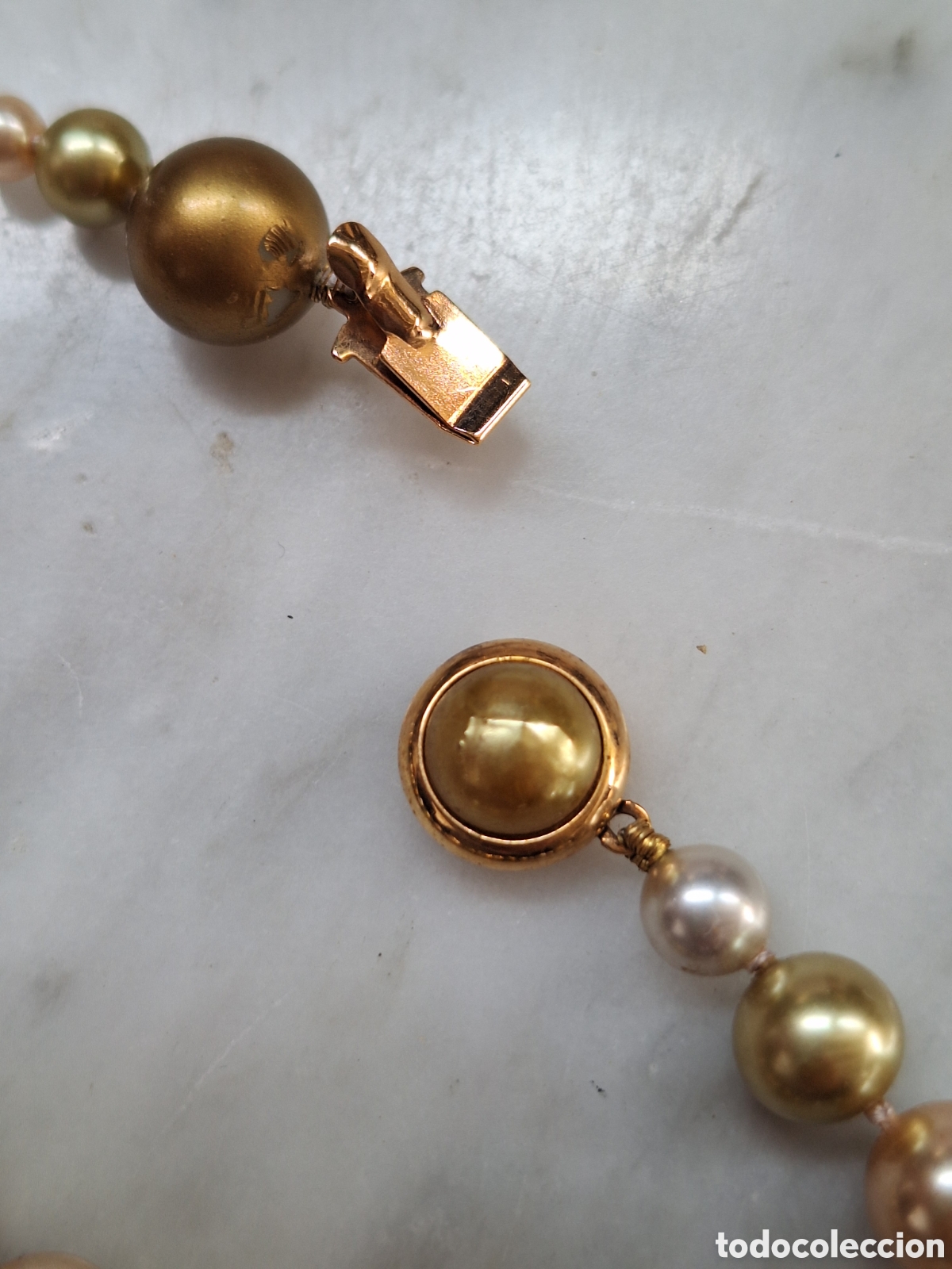 Joyeria: Collar de brillantes dorados y perlitas - Foto 2
