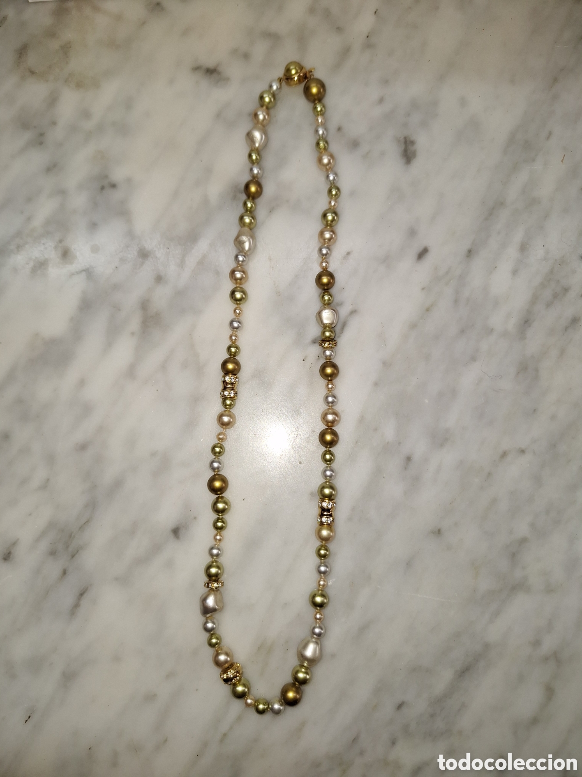 Joyeria: Collar de brillantes dorados y perlitas - Foto 3