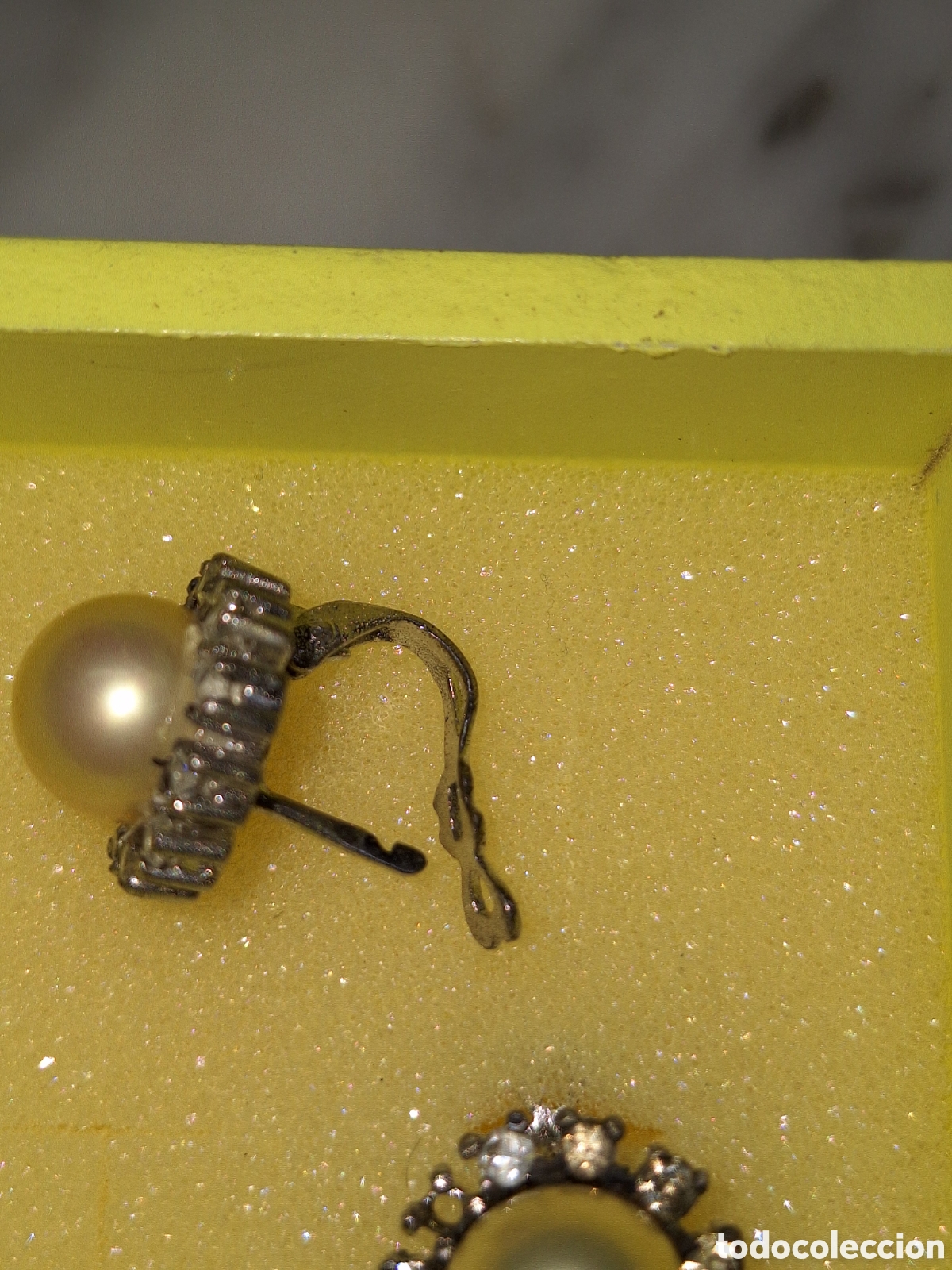 Joyeria: Pendientes de perla y brillantes plateados - Foto 4