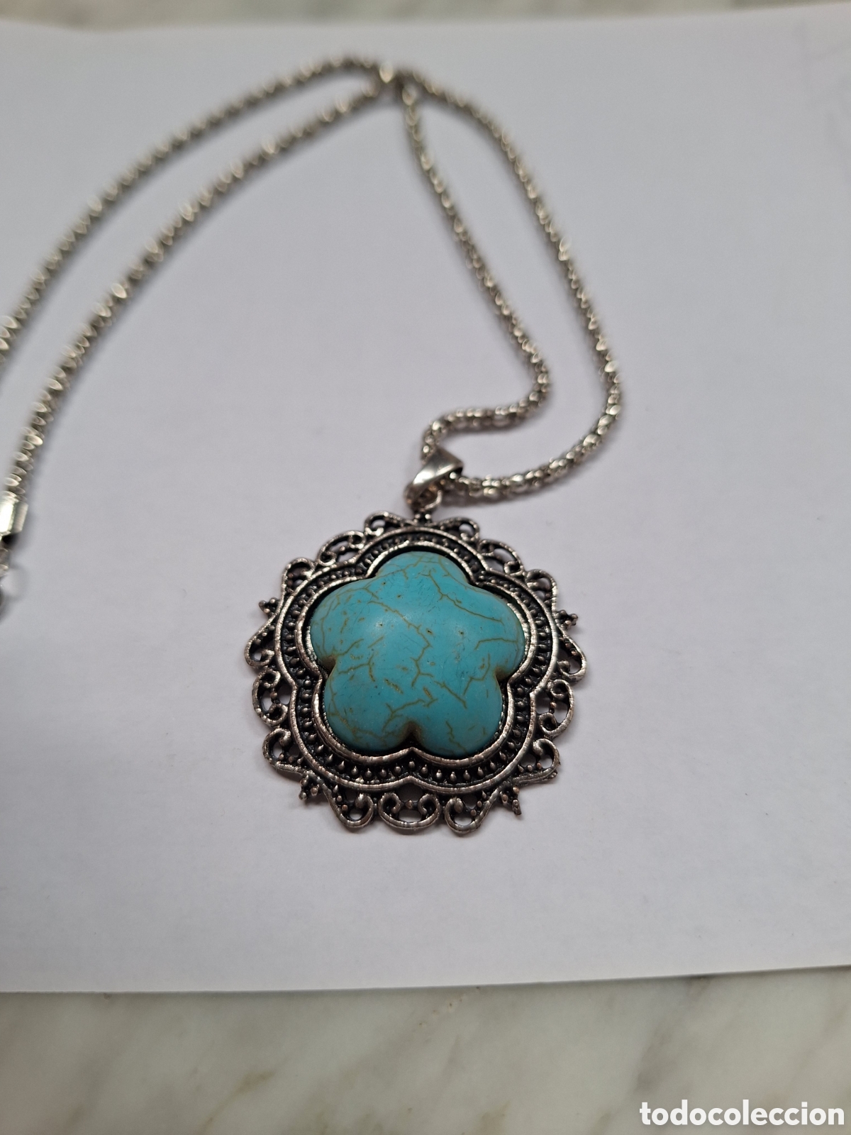 Joyeria: Collar turquesa y plateado - Foto 2